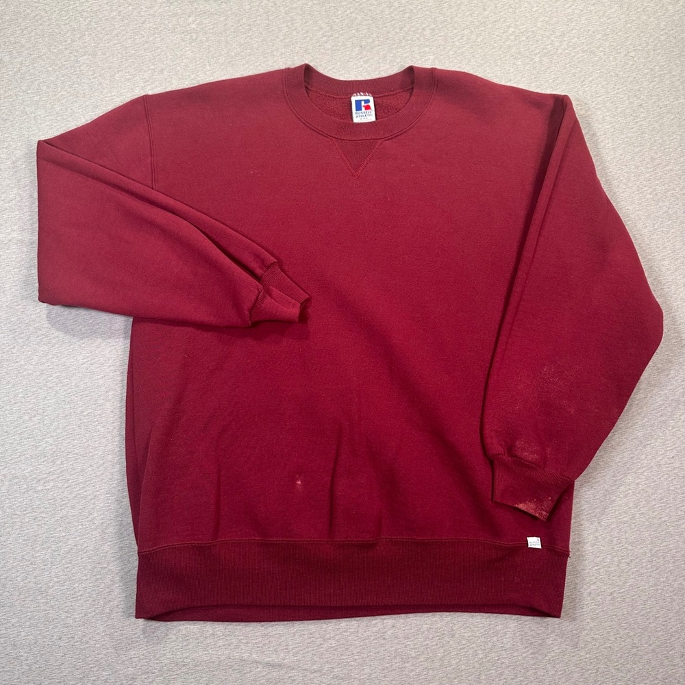 VTG Russell Athletic Crewneck Sweatshirt Blank Mens 2XL‎ Navy Blue USA Made
